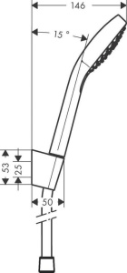 Dus de dus hansgrohe Croma Select S, 3 tipuri de jeturi, 110 mm, AlbChrom - Img 2
