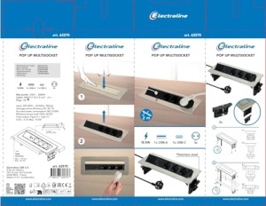 Electraline 62570 Priza Incorporabila Pop-Up 3 Prize 2 USB Fast Charge 155W Cablu 2m - Img 8