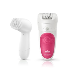 Epilator Braun Silk-epil Bibi Edition, kablos, roz, cu perie de curatare faciala - Img 2