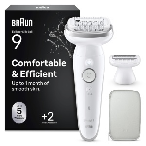 Epilator Braun Silkepil 9, Waterproof, 40 Pinze, Argintiu