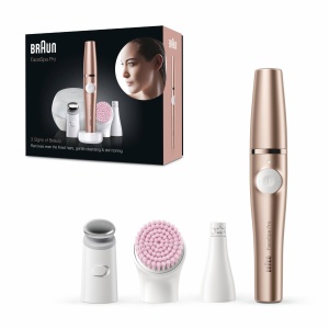 Epilator facial Braun FaceSpa Pro SE921, set beauty, bronz, Wet Dry