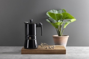 Espressor cafea Bergner Copper, 6 cani, inox negru, compact - Img 2