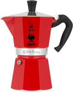 Espressor cafea Bialetti Moka Color, 3 cesti (130 ml), aluminiu, rosu