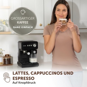 Espressor cafea Breville Prima Latte VCF183X, 15-bar, negru, cu spumator de lapte - Img 2