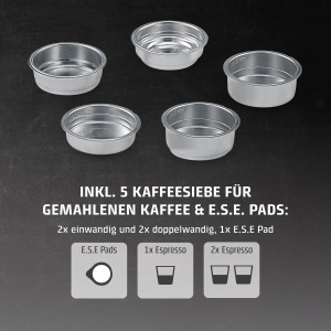 Espressor cafea CASO Espresso Gourmet Latte, 20 bar, cu recipient pentru lapte, inox - Img 5