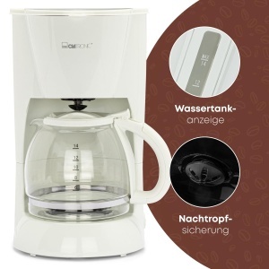 Espressor cafea Clatronic KA 3473, 12-14 cesti, 900W, alb - Img 3