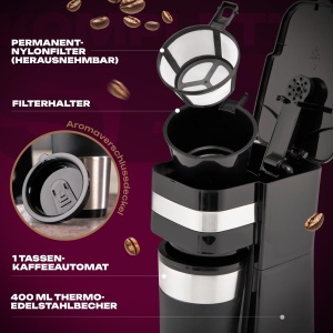 Espressor cafea Clatronic KA 3733, 400 ml, inox, cu filtru permanent - Img 5