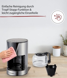 Espressor cafea Cloer 5251, 6 cesti, 550 W, inox - Img 4