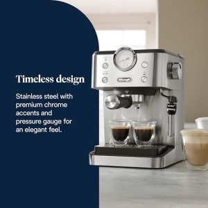 Espressor cafea DeLonghi Classic EM450.M, 15 Bar, 1.7L, Metal - Img 2