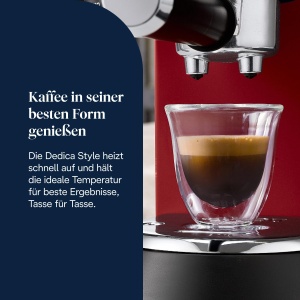 Espressor cafea DeLonghi Dedica EC685.R, 15 bar, compact, rosu - Img 3