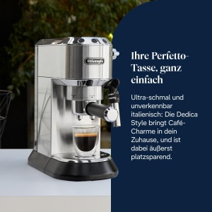 Espressor cafea DeLonghi Dedica Style, 15 bar, design compact, cu spumator de lapte - Img 2