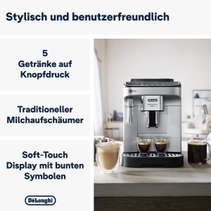 Espressor cafea DeLonghi Magnifica Evo, 250g boabe, argintiu, cu spumator de lapte - Img 2