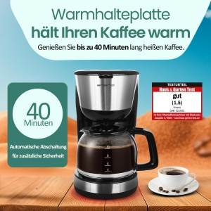 Espressor cafea Emerio CME-122933, 1.25L, 1000W, negrusilver - Img 5