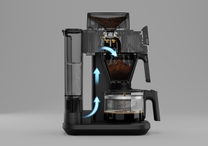 Espressor cafea Grundig KM 9518, 10 cesti, cu mojar integrat - Img 5