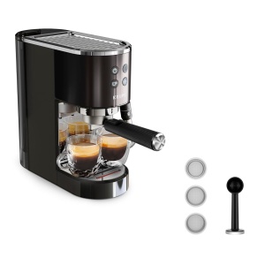 Espressor cafea Krups Virtuoso, 15 bar, inox, cu abur pentru spuma, negru