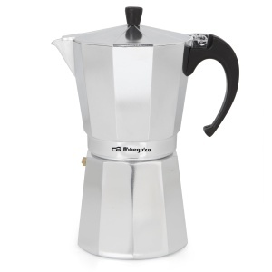 Espressor cafea Orbegozo KF 600, capacitate 6 cesti, din aluminiu, cu maner ergonomic