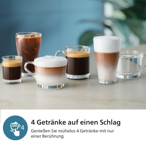 Espressor cafea Philips 2300 Series EP233010, 4 bauturi, Touchscreen, Mattschwartz - Img 3