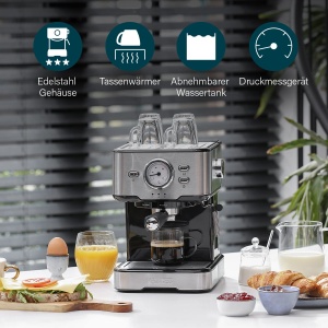 Espressor cafea Princess 249412, 1100 Watt, 1.5 Litri, cu spumator de lapte - Img 5