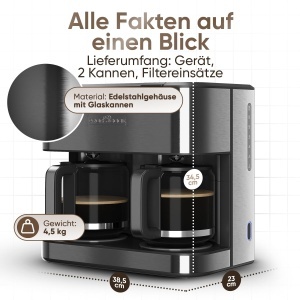 Espressor cafea ProfiCook PC-KAD 1308, 3.6L, 2000W, Inox - Img 7