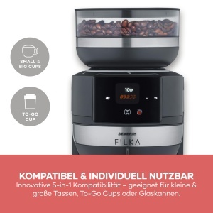 Espressor cafea Severin Filka, 2L, 1520W, Negru - Img 5