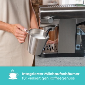 Espressor ProfiCook(r) 2 in 1 | Capsule de cafea si pudra de espresso | Masina de portafiltru 20 bar Pompa italiana | incl. duza de spumare a laptelui | Portafiltru pentru espresso traditional | PC-ES 1265 - Img 4