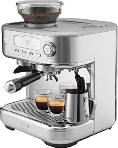 ESPRESSOR SENCOR, spumant de lapte, rasnita de boabe de cafea, ecran LCD, espressor, cappuccino, espresso cu rasnita Barista Express, Excellence Plus, rezervor mare de apa si cafea - Img 2