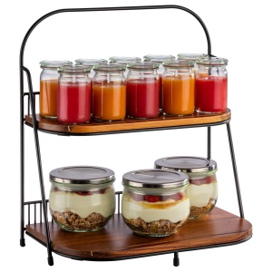 Etagere cu 2 niveluri APS, 35.5 x 21 cm, metal negru, 40 cm inaltime - Img 7