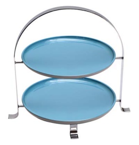 Etagere Servire APS din Metal Cromat pentru 2 Tavi, Max 27cm, Inaltime 30cm - Img 3