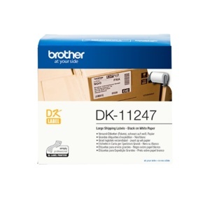 Etichete autocolante Brother DK-11247, 103 mm x 164 mm, 180 bucati, alb-negru