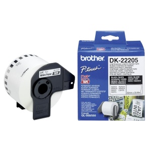 Etichete Termice Brother DK-22205, Alb cu Negru, 6.2 cm x 30.5 m