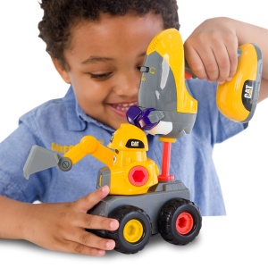 Excavator pentru copii CatToysOfficial Fix-It, motorizat, galben, cu lumini si sunete - Img 4
