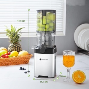 Extractor de sucuri AMZCHEF cu 2 melci, 126 mm, 2 litri, argintiu - Img 2