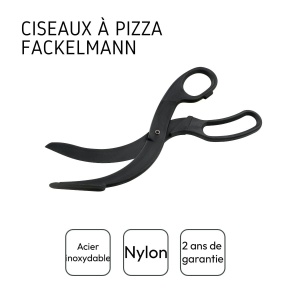 FACKELMANN 40198 Foarfece pentru pizza, taietor de pizza din plastic, foarfece pentru tavi si tigai acoperite (culoare: negru), cantitate: 1 bucata - Img 4