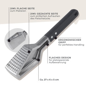 Fackelmann Fleischklopfer Statement Aluminiu Negru 27 cm Dubla Functie - Img 3
