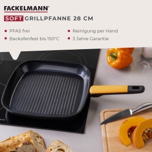 Fackelmann Grillpfanne Soft 28 cm Aluminiu Forjat Strat Ceramic Greblon CK2 Maner Soft-Touch - Img 3