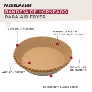 Fackelmann Hartie pentru Air Fryer 16 cm Antiaderenta Rezistenta la Temperaturi Inalte - Img 2