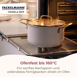 Fackelmann Oala Cu Capac 24 cm Pastel-Beige 55L Aluminiu Recycled - Img 5