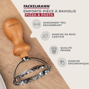 Fackelmann Ravioli Stempel Ergonomic Design Buchenholz Maner - Img 2