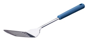 Fackelmann Schlitzwender Essential din otel inoxidabil maner ergonomic albastru ideal pentru prajire