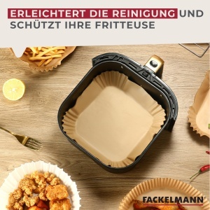 Fackelmann Set 100 Buc Air Fryer Hartie Antiaderenta Hitzebestandig 230degC - Img 6
