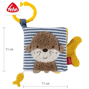 Fehn Cloth Book Otter - Carte de sentimente cu motive de animale: 8 pagini cu culori si functii interesante pentru a simti, a prinde si a te minuna - un partener perfect pentru acasa si in deplasare de la 0+ luni - Img 2