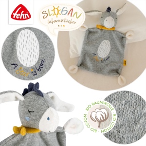 Fehn Schmusetuch Esel Star 29 cm din bumbac organic pentru bebelusi 0 luni - Img 3