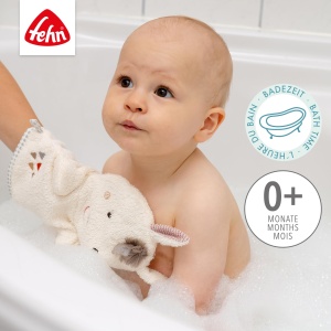 Fehn Waschlappen Lama 058215 Manusa de baie pentru copii Material moale frotir Multifunctionala - Img 2