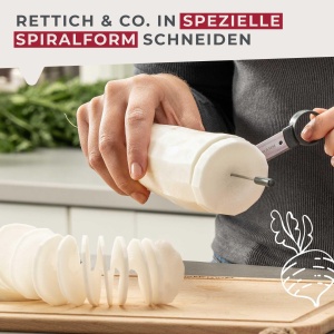 Feliator de legume FACKELMANN cu lama din otel inoxidabil, maner ergonomic, spatiu de depozitare aschgrau - Img 4