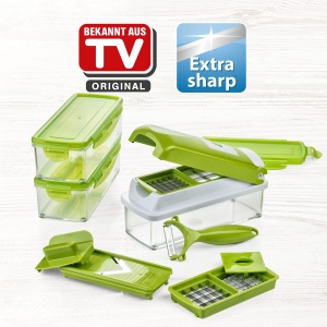 Feliator Genius Nicer Dicer Smart | 13 bucati |Feliere / Decojire / Depozitare | Mandolina | Taietor multiplu | 22,2 x 10 x 8,19 cm - Img 2