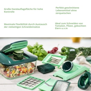 Feliator legume Genius Nicer Dicer Chef, 18 piese, culoare verde mint - Img 3