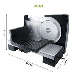 Feliator multifunctional Steba AS 200 fabricat in UE cutit din otel inoxidabil Solingen grosime de taiere reglabila pana la 15 mm carucior cu rulare l - Img 6