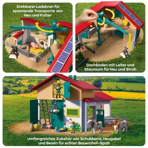 Ferma de animale PLAYMOBIL 72160 cu Ladekran, Stal, Animale si Accesorii - Img 4