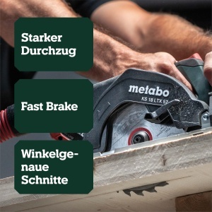 Feronerie electrica Metabo KS 18 LTX 57, 18V, pentru lemn, cu frana de siguranta - Img 2