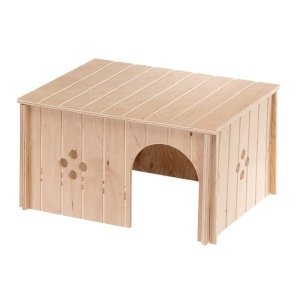 Ferplast Casa pentru iepuri accesoriu cusca pentru iepuri cu acoperis plat si orificii de ventilatie in kit 37 x 277 x H 20 cm SIN 4647 Casa din lemn  - Img 4